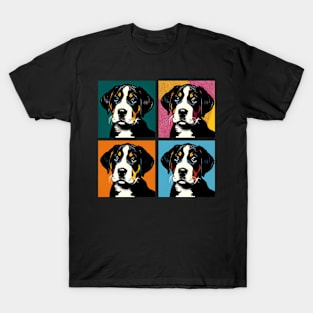 Pop Retro Art Greater Swiss Mountain Dog - Cute Puppy T-Shirt